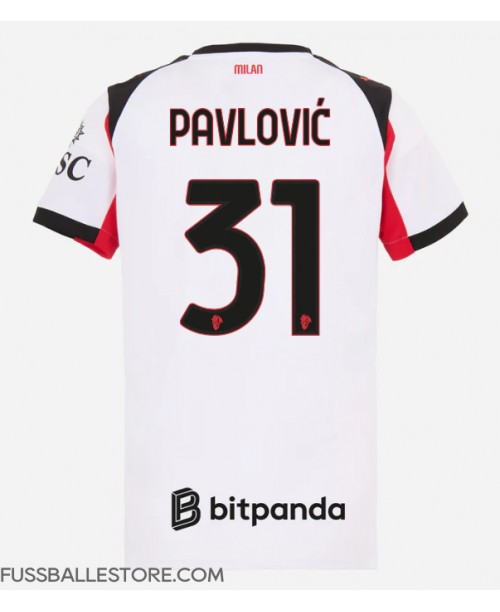 Günstige AC Milan Strahinja Pavlovic #31 Auswärtstrikot Damen 2025-26 Kurzarm Günstige AC Milan Strahinja Pavlovic #31 Auswärtstrikot Damen 2025-26 Kurzarm